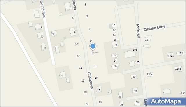 Dzierzążenko, Chabrowa, 11, mapa Dzierzążenko