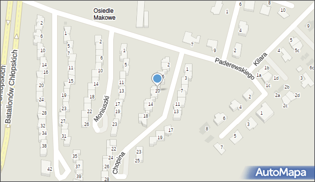 Dzierżoniów, Chopina Fryderyka, 10, mapa Dzierżoniów