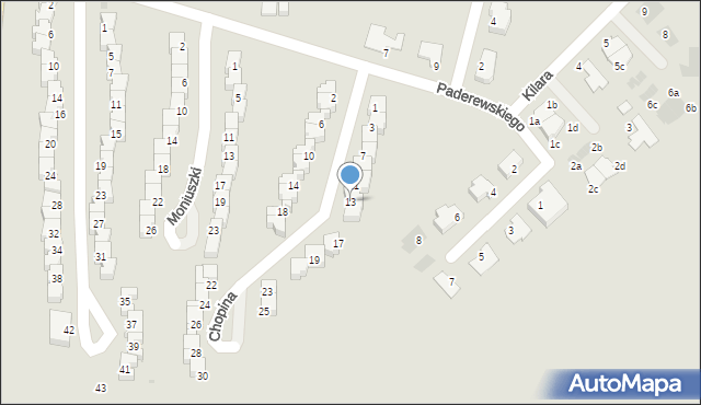 Dzierżoniów, Chopina Fryderyka, 13, mapa Dzierżoniów