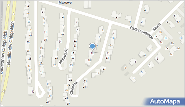 Dzierżoniów, Chopina Fryderyka, 14, mapa Dzierżoniów