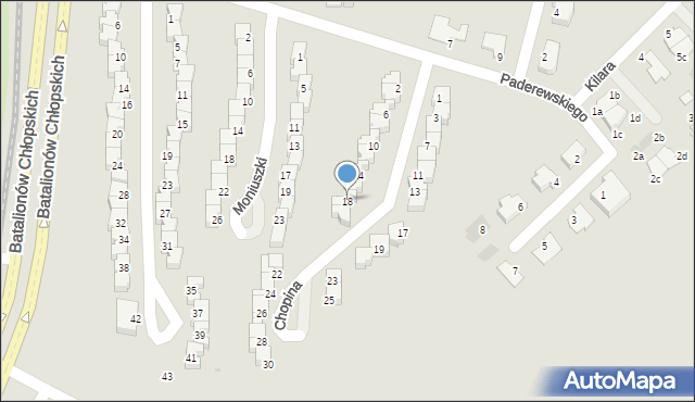 Dzierżoniów, Chopina Fryderyka, 18, mapa Dzierżoniów