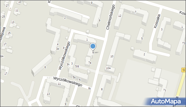 Elbląg, Chełmońskiego Józefa, 7, mapa Elbląga