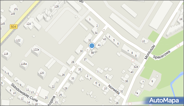 Elbląg, Chopina Fryderyka, 39, mapa Elbląga