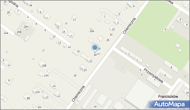 Franciszków, Chemiczna, 24, mapa Franciszków
