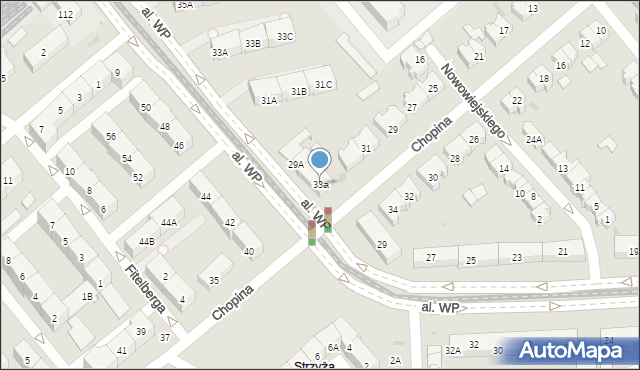 Gdańsk, Chopina Fryderyka, 33a, mapa Gdańska