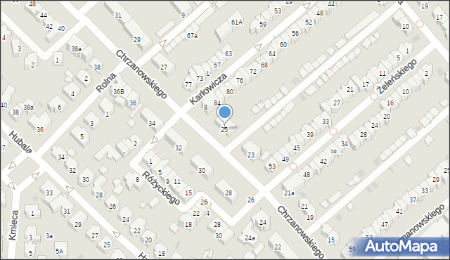 Gdańsk, Chrzanowskiego Bernarda, 25, mapa Gdańska