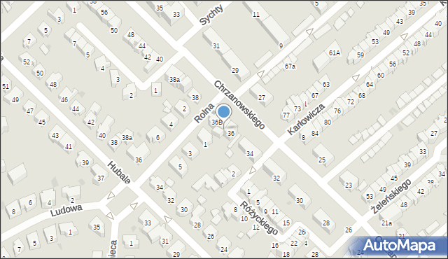 Gdańsk, Chrzanowskiego Bernarda, 36A, mapa Gdańska
