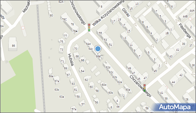 Gdańsk, Chrzanowskiego Bernarda, 64a, mapa Gdańska