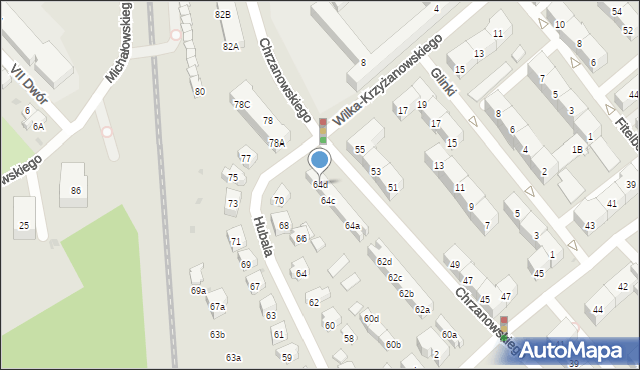 Gdańsk, Chrzanowskiego Bernarda, 64d, mapa Gdańska