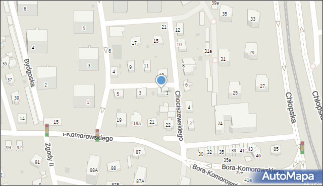 Gdańsk, Chociszewskiego Józefa, 1a, mapa Gdańska