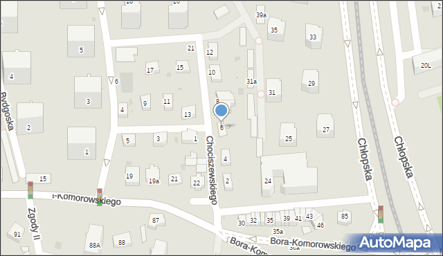 Gdańsk, Chociszewskiego Józefa, 6, mapa Gdańska