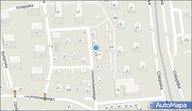 Gdańsk, Chociszewskiego Józefa, 8, mapa Gdańska