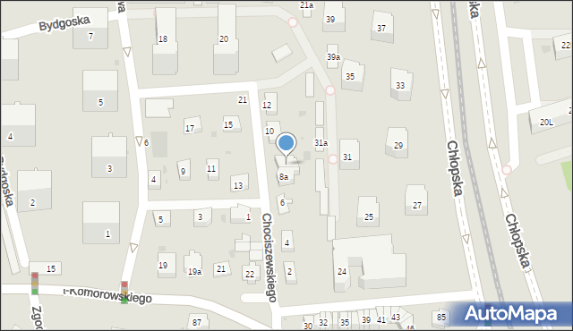 Gdańsk, Chociszewskiego Józefa, 8b, mapa Gdańska