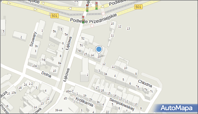Gdańsk, Chłodna, 13, mapa Gdańska