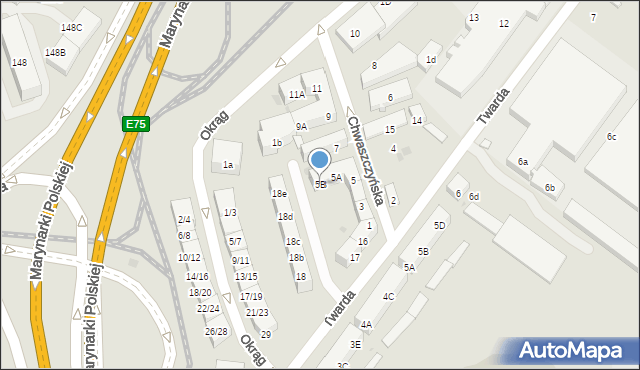 Gdańsk, Chwaszczyńska, 5B, mapa Gdańska