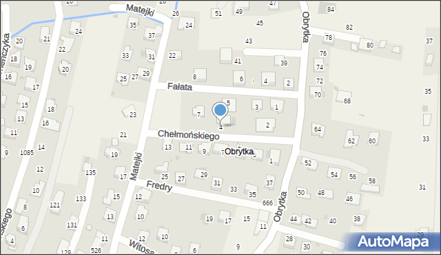 Gdów, Chełmońskiego, 4, mapa Gdów