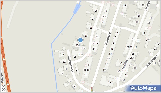 Gdynia, Chełmińska, 17, mapa Gdyni