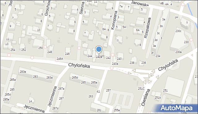 Gdynia, Chylońska, 242a, mapa Gdyni