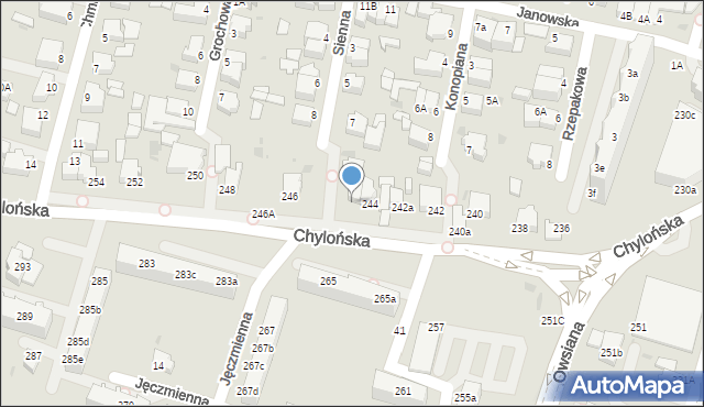 Gdynia, Chylońska, 244A, mapa Gdyni