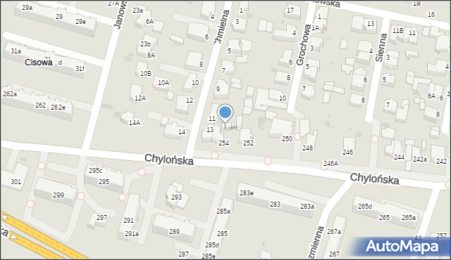 Gdynia, Chylońska, 254a, mapa Gdyni