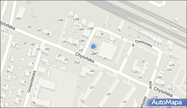 Gdynia, Chylońska, 126A, mapa Gdyni