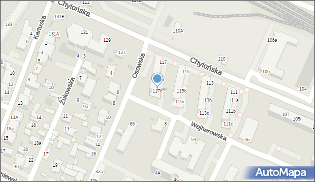 Gdynia, Chylońska, 117c, mapa Gdyni
