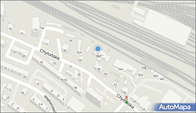 Gdynia, Chylońska, 58A, mapa Gdyni