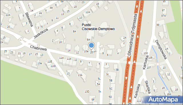 Gdynia, Chabrowa, 10, mapa Gdyni
