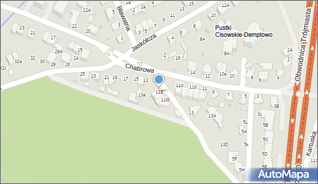 Gdynia, Chabrowa, 11E, mapa Gdyni