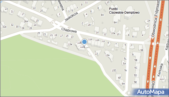 Gdynia, Chabrowa, 11H, mapa Gdyni