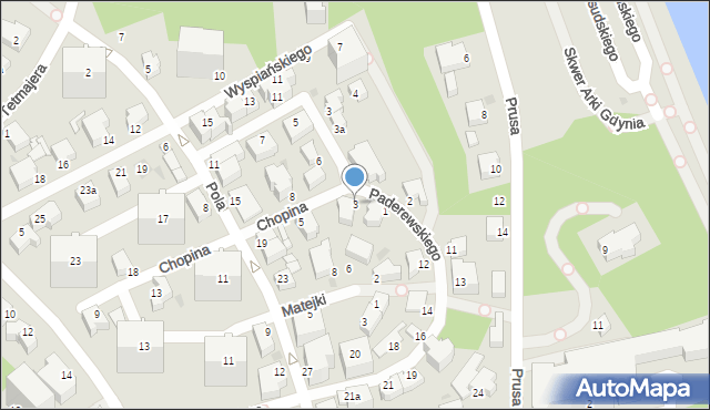 Gdynia, Chopina Fryderyka, 3, mapa Gdyni