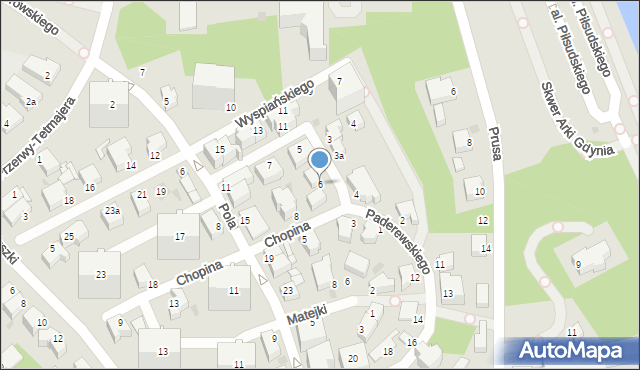 Gdynia, Chopina Fryderyka, 6, mapa Gdyni
