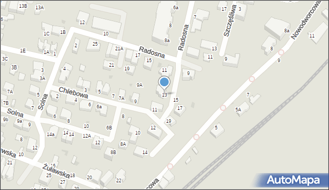 Gdynia, Chlebowa, 13, mapa Gdyni
