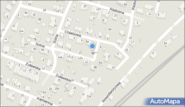 Gdynia, Chlebowa, 6B, mapa Gdyni