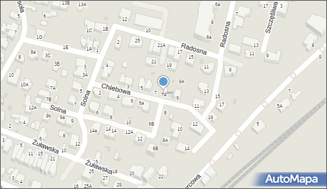 Gdynia, Chlebowa, 7A, mapa Gdyni