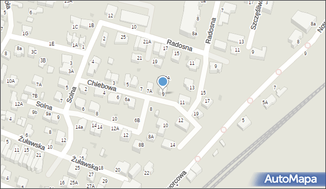 Gdynia, Chlebowa, 9, mapa Gdyni