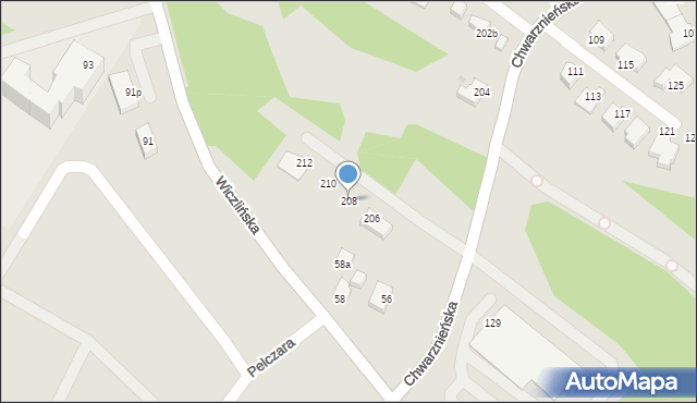 Gdynia, Chwarznieńska, 208, mapa Gdyni