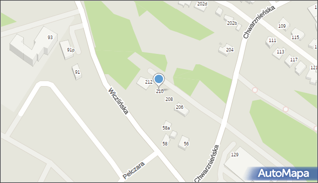 Gdynia, Chwarznieńska, 210, mapa Gdyni