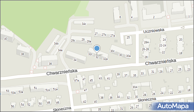 Gdynia, Chwarznieńska, 32b, mapa Gdyni