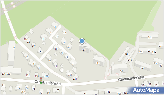 Gdynia, Chwarznieńska, 40B, mapa Gdyni
