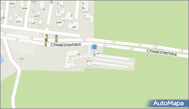 Gdynia, Chwarznieńska, 91, mapa Gdyni