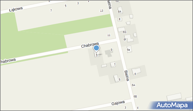 Giełczyn, Chabrowa, 3, mapa Giełczyn