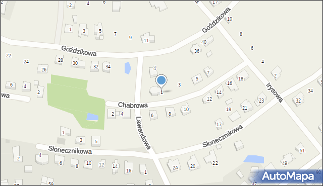 Glinno, Chabrowa, 1, mapa Glinno