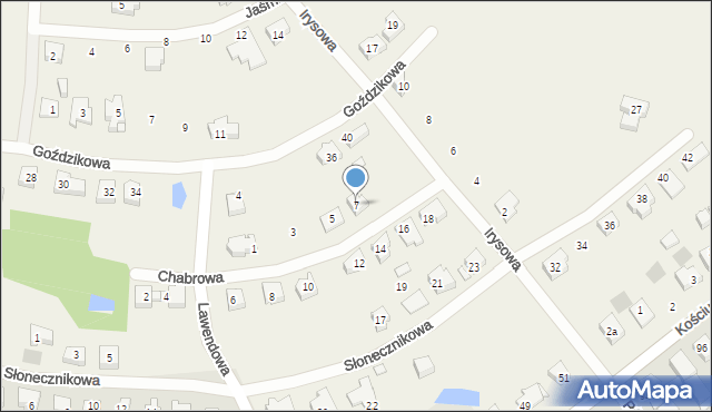 Glinno, Chabrowa, 7, mapa Glinno