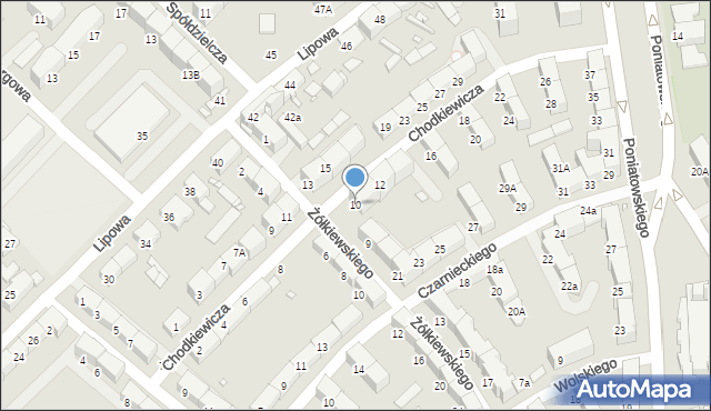 Gliwice, Chodkiewicza Jana Karola, hetm., 10, mapa Gliwic