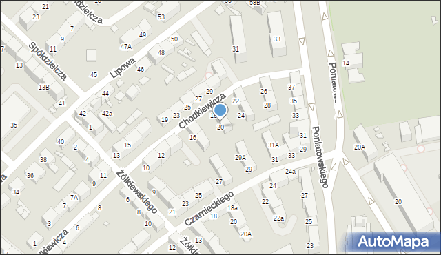 Gliwice, Chodkiewicza Jana Karola, hetm., 20, mapa Gliwic