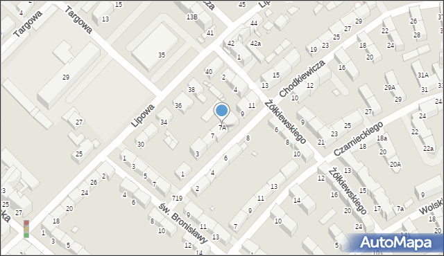 Gliwice, Chodkiewicza Jana Karola, hetm., 7A, mapa Gliwic