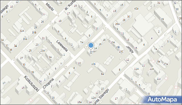 Gliwice, Chopina Fryderyka, 12, mapa Gliwic