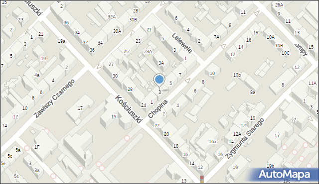 Gliwice, Chopina Fryderyka, 3, mapa Gliwic