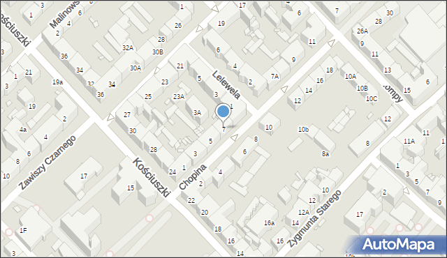 Gliwice, Chopina Fryderyka, 7, mapa Gliwic